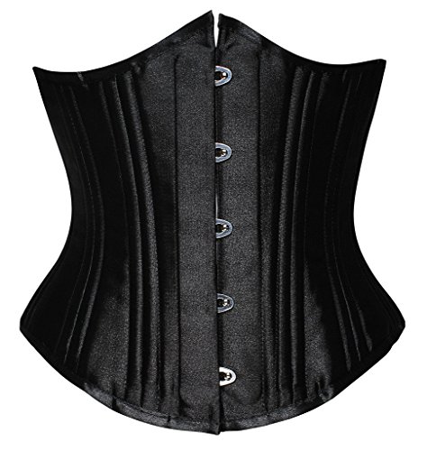 SHAPERX Damen 26 Doppelte Stahl Korsett Unterbrust Corsage Schwere Aufgabe Waist Training Cincher Shaper Korsage, UK-DT1908-Black-3XL von SHAPERX