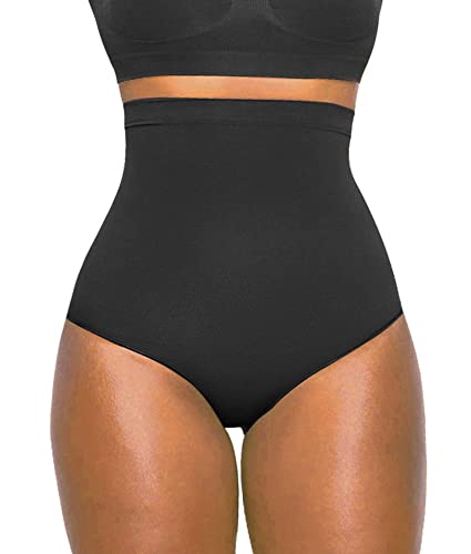 SHAPERX Bauchweg Unterhose Damen Tummy Control Shapewear Figurformende Unterwäsche Body Shaper Hip Lifting Miederslips,UK-SZ5225-Black-S/M von SHAPERX