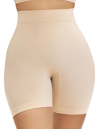 SHAPERX Shapewear Unterhose Bauchweg Damen Figurformend Miederhose Hohe Taille Stark Formend Body Shaper Shaping Shorts, UK-SZ5810-Beige-L/XL von SHAPERX