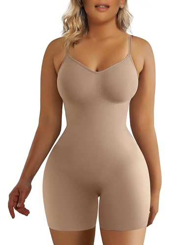 SHAPERX Shapewear für Damen Figurformender Body Shaper Bauchweg Formende Bodys Abnehmen Shaping Bodysuit, UK-SZ5218-Sienna-2-S/M von SHAPERX