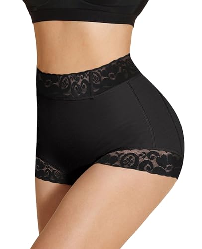 SHAPSHE Bauchweg Unterhose Damen Shapewear Butt Lifter Miederhose Miederpants Figurformende Bauchkontrolle Miederpants BBL Shorts Unterwäsche Body Shaper Höschen für Frauen Lady Girl Schwarz XXL von SHAPSHE