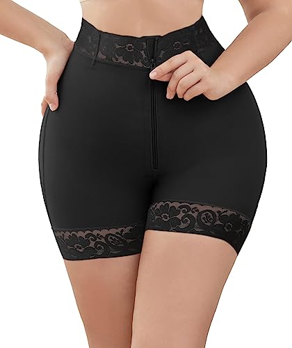 SHAPSHE Damen Shapewear Hose, Shaping Unterwäsche Body Shaper Hohe Taille Po Push Up Unterhose Kontrolle Shapewear Figurformender Stark Formend Butt Lifter Shaping Shorts(Schwarz,M) von SHAPSHE