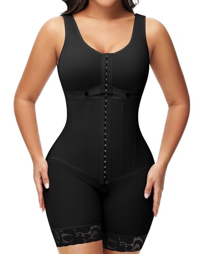 SHAPSHE Fajas Colombianas Moldeadoras Ganzkörperformer, nach Operationen, Stufe 2/3, Bauchkontrolle, Kompressionskleidung, Schwarz, Small von SHAPSHE