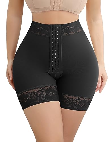 SHAPSHE Po Push Up Unterhose Hohe Taille Shapewear Damen Bauchweg Stark Formend Figurformende Bbl Shorts Shaping Unterwäsche Bauch Kontrolle Mieder Hose Für Unter Kleid Butt Lifter Höschen Schwarz 2XL von SHAPSHE