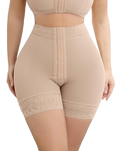 SHAPSHE Shapewear Damen Bauchweg Unterhose Push Up Bauch Kontrolle Miederhose Mit Bein Miederpants Hohe Taille Body Shaper Figurformende Hose Mit Bauchdeckenstraffung Für Damen Beige 3XL von SHAPSHE