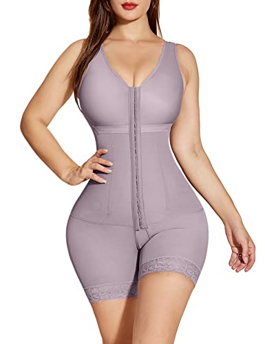 SHAPSHE Shapewear für Frauen Bauchkontrolle Fajas Colombianas Post Chirurgie Kompression Kleidungsstück Butt Lifter Body Shaper, Violett, XXL von SHAPSHE