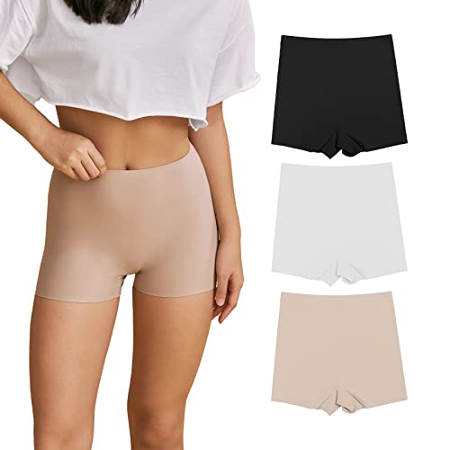 SHARICCA Damen Shorts Radlerhose Unterhose Hotpants Kurze Hose Hohe Taille Boxershorts aus Viskose 3er Pack (3P01, L-2) von SHARICCA
