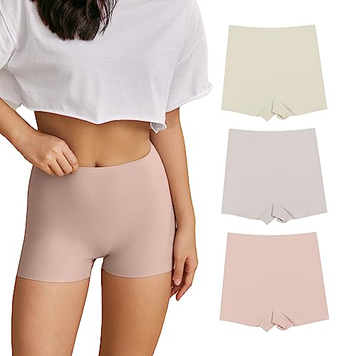 SHARICCA Damen Shorts Radlerhose Unterhose Hotpants Kurze Hose Hohe Taille Boxershorts aus Viskose 3er Pack (3P03, L) von SHARICCA