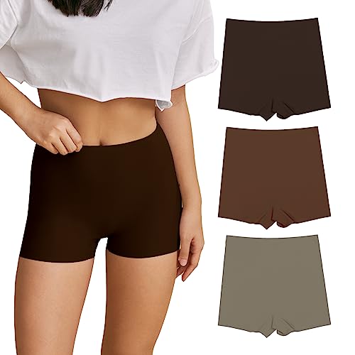 SHARICCA Damen Shorts Radlerhose Unterhose Hotpants Kurze Hose Hohe Taille Boxershorts aus Viskose 3er Pack (3P04, XL) von SHARICCA