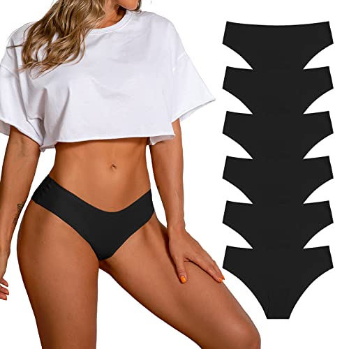 SHARICCA Damen Unterhosen Nahtlos Atmungsaktiv Stretch Damen Slip Hipster Bequeme Unterwäsche für Frauen Mehrpack(Mehrfarbig-6P05-XXL) von SHARICCA