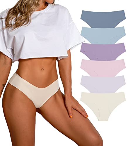 SHARICCA Damen Unterhosen Nahtlos Atmungsaktiv Stretch Damen Slips Hipster Bequeme Unterwäsche für Frauen Mehrpack (6er Pack-Mehrfarbig-08, M) von SHARICCA