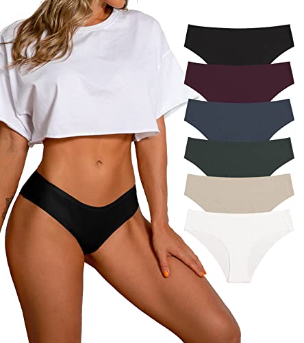 SHARICCA Damen Unterhosen Nahtlos Atmungsaktiv Stretch Damen Slips Hipster Bequeme Unterwäsche für Frauen Mehrpack (6er Pack-Mehrfarbig-10, M) von SHARICCA