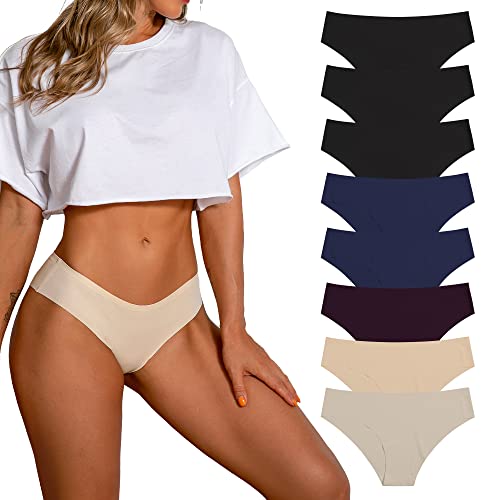 SHARICCA Damen Unterhosen Nahtlos Atmungsaktiv Stretch Damen Slips Hipster Bequeme Unterwäsche für Frauen Mehrpack (8er Pack-Mehrfarbig-11, L) von SHARICCA