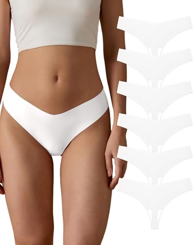 SHARICCA Nahtlose Unterwäsche Damen Strings & Tangas für Damen Unterhose Seamless Tanga Nahtlos Slips No Show (Mehrfarbig-6P15, L) von SHARICCA