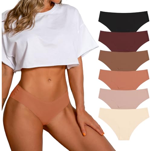 SHARICCA Damen Unterhosen Nahtlos Atmungsaktiv Stretch Damen Slip Hipster Bequeme Unterwäsche für Frauen Mehrpack(Mehrfarbig-6P13-XL) von SHARICCA