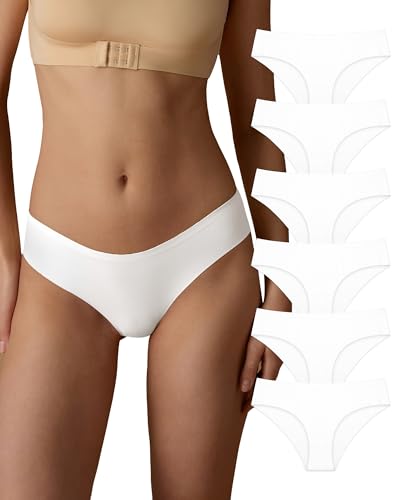 SHARICCA Seamless Unterwäsche Damen Nahtlose Slips Ohne Naht Damen Brazilian Unterhose Atmungsaktiv Weich Panties für Frauen (Mehrfarbig-6P20 L) von SHARICCA