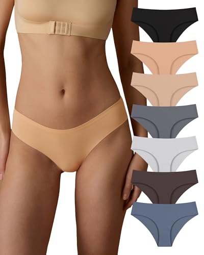 SHARICCA Damen Unterhosen Nahtlos Atmungsaktiv Stretch Damen Slip Hipster Bequeme Unterwäsche für Frauen Mehrpack(Mehrfarbig-7P19-M) von SHARICCA