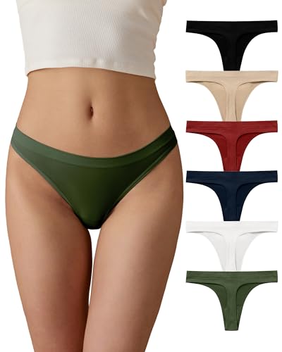 SHARICCA String Tanga Damen Nahtlos Sexy Atmungsaktive Seamless String Damen Unsichtbare Unterwäsche Slip Mehrpack (Mehrfarbig-6P03-New,M) von SHARICCA