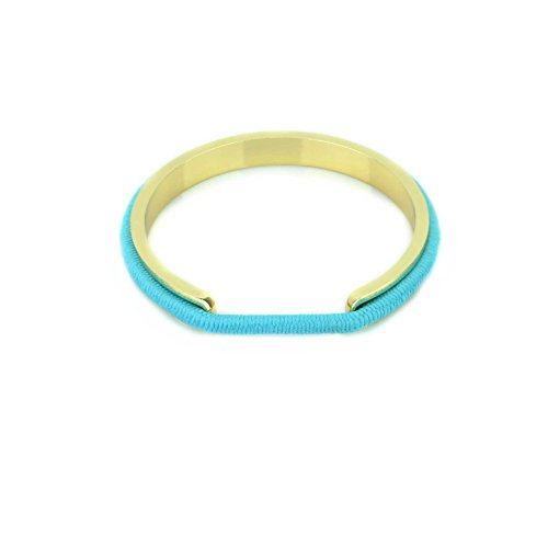 Gold Haargummi Gummibänder Halter Armband Hellblau Rubbler Band 18 cm von SHATCHI