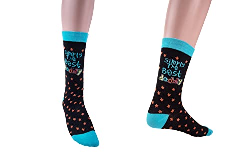 SHATCHI Socks Herren Einfach die besten Papasocken, Schwarz Und Blau, One Size von SHATCHI