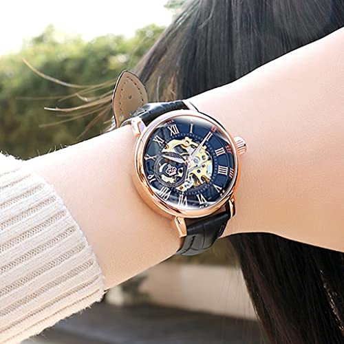 SHATONG Doppelseitig hohl Mode wasserdichte Anti-Kratzer Damen Uhr Multifunktions Leuchtende Damenuhr mit Lederarmband,36 mm Gehäusegröße SHATONG Doppelseitig hohl Mode wasserdichte Anti-Kratzer Damen Uhr Multifunktions Leuchtende Damenuhr mit Lederarmband,36 mm Gehäusegröße von SHATONG