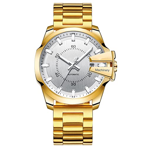 SHATONG Herrenuhr Mechanisches Uhrwerk 30M Wasserdicht Analog Armbanduhr,46 mm Gehäusegröße,Edelstahluhr von SHATONG