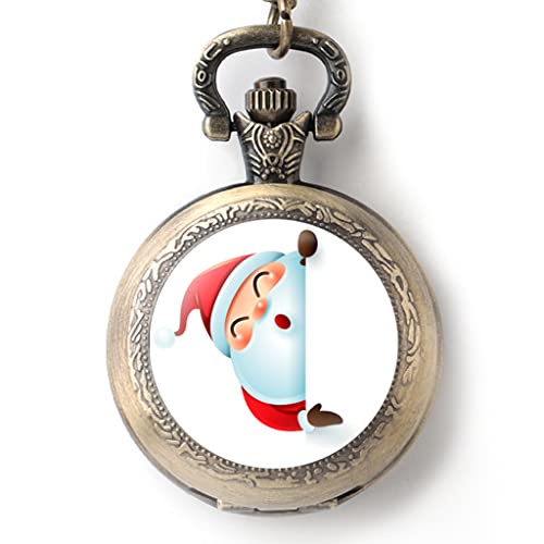SHATONG Klassische Weihnachtsmann-Serie Quarz Retro Taschenuhr mit arabische Ziffern und Kette,Weihnachten Geschenk für Männer und Frauen SHATONG Klassische Weihnachtsmann-Serie Quarz Retro Taschenuhr mit arabische Ziffern und Kette,Weihnachten Geschenk für Männer und Frauen von SHATONG