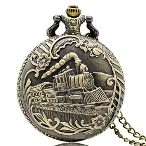 SHATONG Taschenuhr Quarz Vintage Steampunk mit Kette, klassische Taschenuhr mit Zug, für Geschenke von Männern und Frauen, der Tag / Weihnachten SHATONG Taschenuhr Quarz Vintage Steampunk mit Kette, klassische Taschenuhr mit Zug, für Geschenke von Männern und Frauen, der Tag / Weihnachten von SHATONG