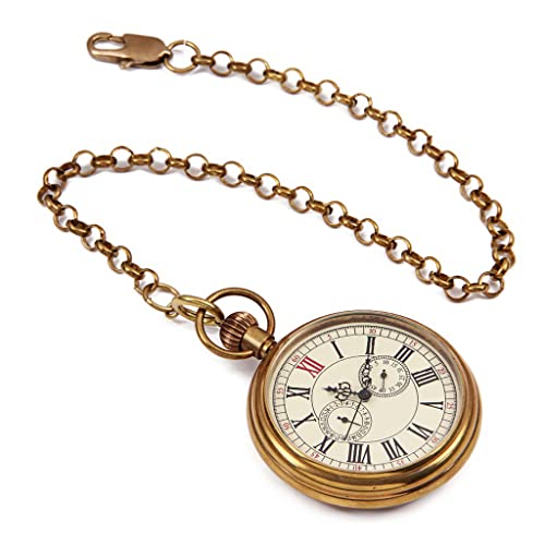 SHATONG Vintage Mechanisch Handaufzug Taschenuhr mit Römische Ziffern und 31cm Kette,Geschenk zum Geburtstag Vatertag Vater SHATONG Vintage Mechanisch Handaufzug Taschenuhr mit Römische Ziffern und 31cm Kette,Geschenk zum Geburtstag Vatertag Vater von SHATONG