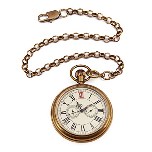 SHATONG Vintage Taschenuhr Römische Ziffern Handaufzug Mechanisch Taschenuhr mit 31cm Kette,Vatertagsgeschenk Geschenk für den Vater SHATONG Vintage Taschenuhr Römische Ziffern Handaufzug Mechanisch Taschenuhr mit 31cm Kette,Vatertagsgeschenk Geschenk für den Vater von SHATONG