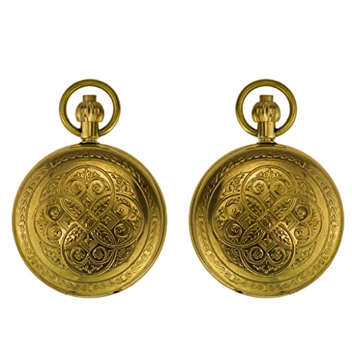 SHATONG Vintage Taschenuhr Römische Ziffern Vintage Flip mechanische Taschenuhr mit Kette Vatertagsgeschenk Geschenk für den Vater von SHATONG