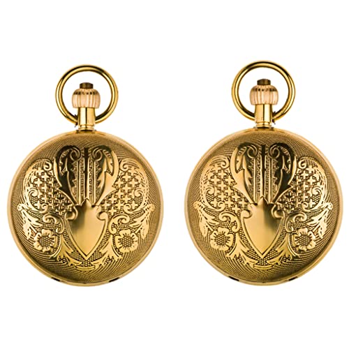 SHATONG Vintage Taschenuhr Römische Ziffern Vintage Flip mechanische Taschenuhr mit Kette Vatertagsgeschenk Geschenk für den Vater von SHATONG