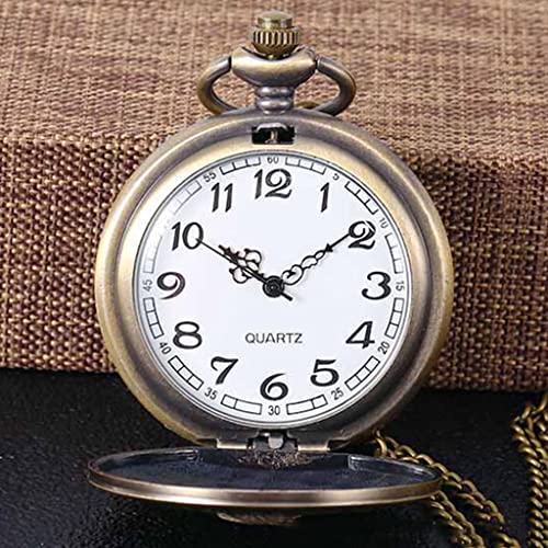 SHATONG Vintage Taschenuhr Steampunk Dampf Zug Eisenbahn Quarzwerk Taschenuhr Geschenk zum Jahrestag,schönes Geschenk für Familie von SHATONG