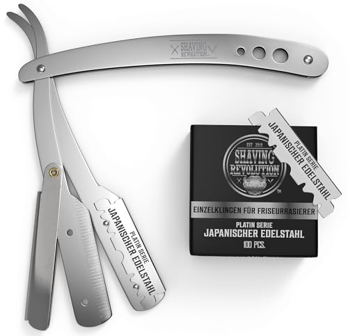 Shaving Revolution Rasiermesser Herren - Professionelle Rasiermesser Mit Wechselklinge Für Männer +100 Rasiermesser Klingen - Rasiermesser Set von SHAVING REVOLUTION