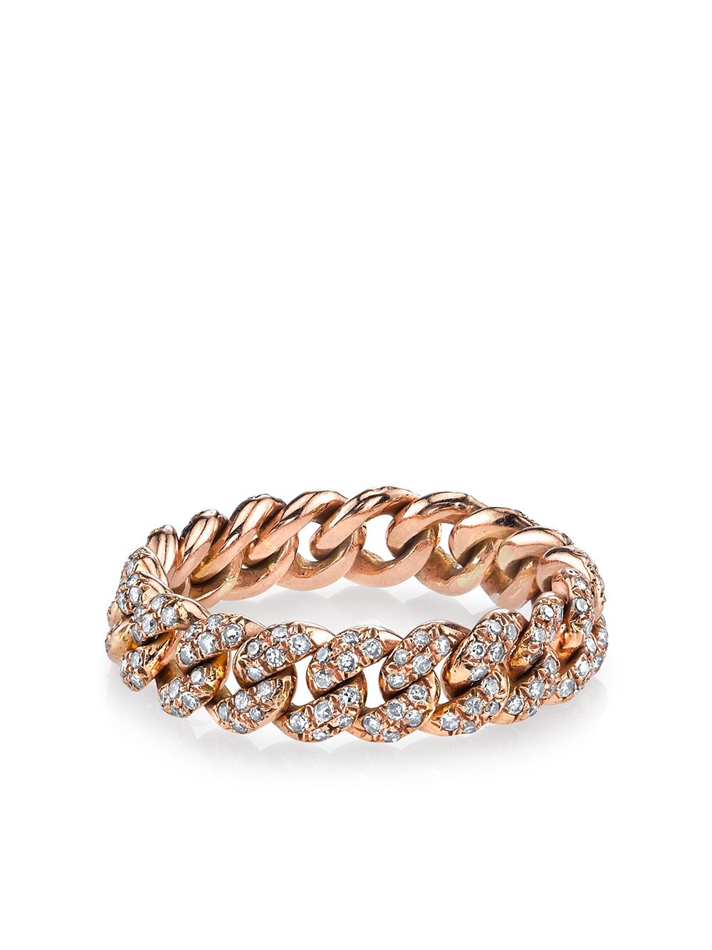 SHAY Mini 18kt Rotgoldring mit Diamanten-Pavé - Rosa von SHAY