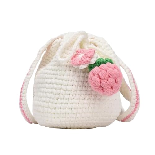 SHBHWS Handgemachte Diy Umhängetasche Wolle gestrickt Blume Schulter häkeln kleine Tasche(Color13) von SHBHWS
