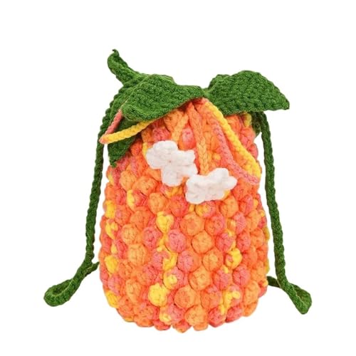 SHBHWS Handgemachte Diy Umhängetasche Wolle gestrickt Blume Schulter häkeln kleine Tasche(Color3) von SHBHWS