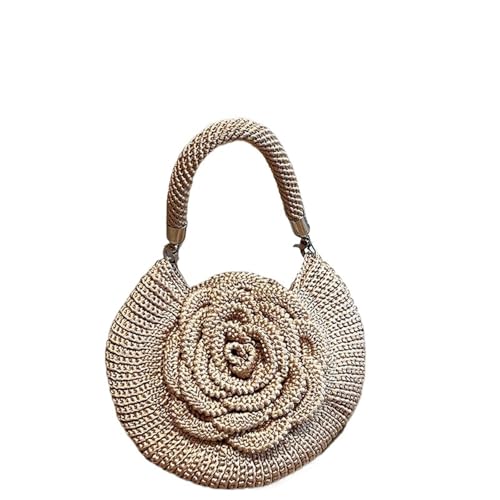 SHBHWS Handgemachte gewebte Blumentasche Umhängetaschen Fadenhaken gestrickte Schultertasche von SHBHWS