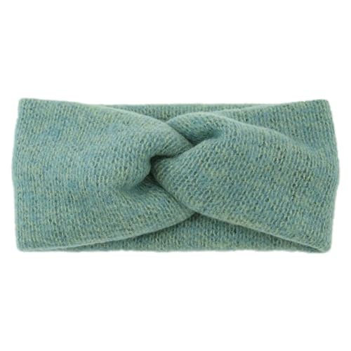 Stirnband Damen Winter Kreuz Breite Stirnbänder for Frauen Winter Wärmer Stricken Elastisches Haarband Turban Solide Bandana Schal Haar Zubehör (Color : Green) von SHBHWS