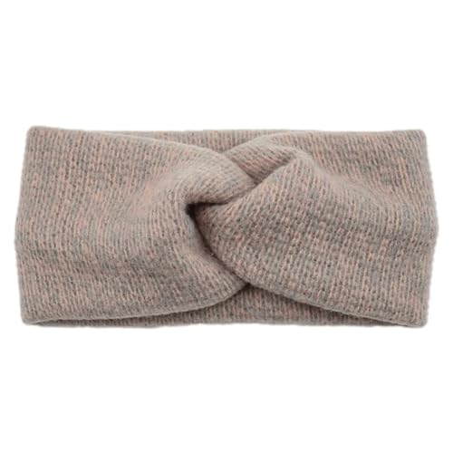 Stirnband Damen Winter Kreuz Breite Stirnbänder for Frauen Winter Wärmer Stricken Elastisches Haarband Turban Solide Bandana Schal Haar Zubehör (Color : Light Grey) von SHBHWS