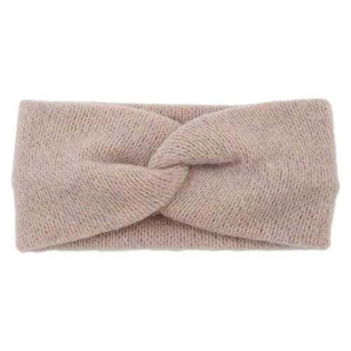 Stirnband Damen Winter Kreuz Breite Stirnbänder for Frauen Winter Wärmer Stricken Elastisches Haarband Turban Solide Bandana Schal Haar Zubehör (Color : Pink) von SHBHWS