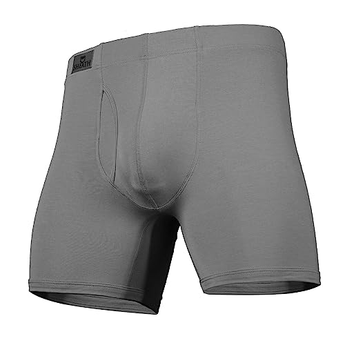 Sheath Herren Unterwäsche mit Dual Pouch 3.21 Fly Boxer Briefs - Grau - X-Large von SHEATH