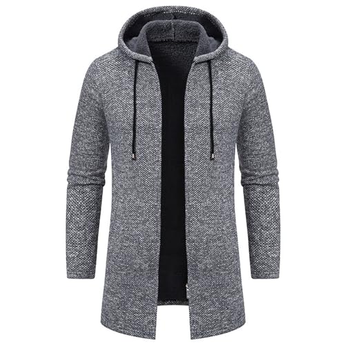 SHECO Herren Strickjacke Mit Reißverschluss Trachtenjacke, Sweatjacke Gestrickt Cardigan Herren Wintermantel Cardigan Feinstrike mit Reißverschluß und Taschen Pullover Fleecejacke von SHECO