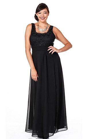 Große Größe: Damen, Pailletten Kleid mit Spitze, SHEEGO STYLE, schwarz von SHEEGO STYLE