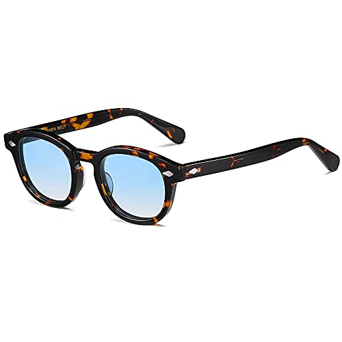 Acetat retro sonnenbrille mit Runden für männer frauen Vintage oval Blau Gradient Objektiv von SHEEN KELLY