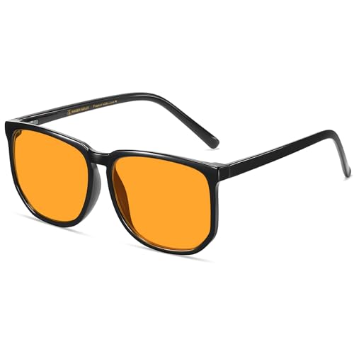 SHEEN KELLY Polarisierte TR90 Retro Oversized Sonnenbrille Geeignet Medium Large Faces Square Frame Brille Männer Frauen 80er 90er Jahre von SHEEN KELLY