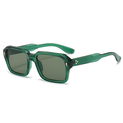 SHEEN KELLY Quadratische Retro-Sonnenbrille für Damen und Herren, trendige Vintage-Brille mit großem Rahmen, 90er-Jahre-Modebrille von SHEEN KELLY
