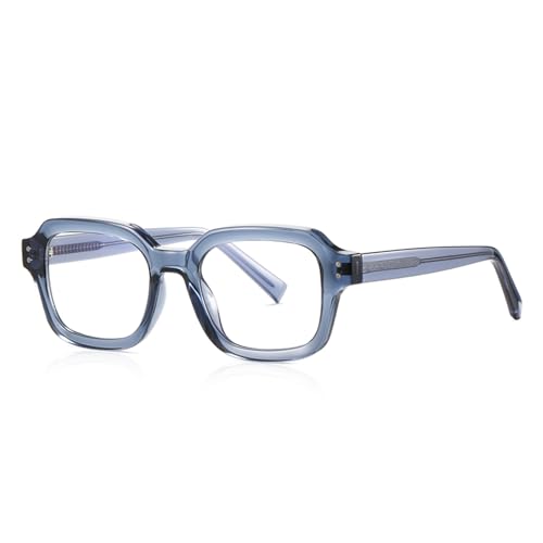 SHEEN KELLY Rechteckige dicke Retro-Blaulichtschutzbrille für Männer und Frauen aus Acetat moderne modische transparente Gläser von SHEEN KELLY