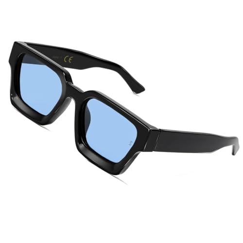 SHEEN KELLY Retro Dicke Rechteck Chunky Sonnenbrille Frauen Männer Trendy Schmale Quadratische Schwarze Tortie Rahmen Mode 90er Jahre Gläser von SHEEN KELLY