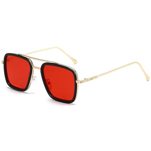 SHEEN KELLY Retro Sonnenbrille Square Eyewear Metallrahmen Klassische Sonnenbrille Für Männer Frauen Sonnenbrille 1:1 von SHEEN KELLY